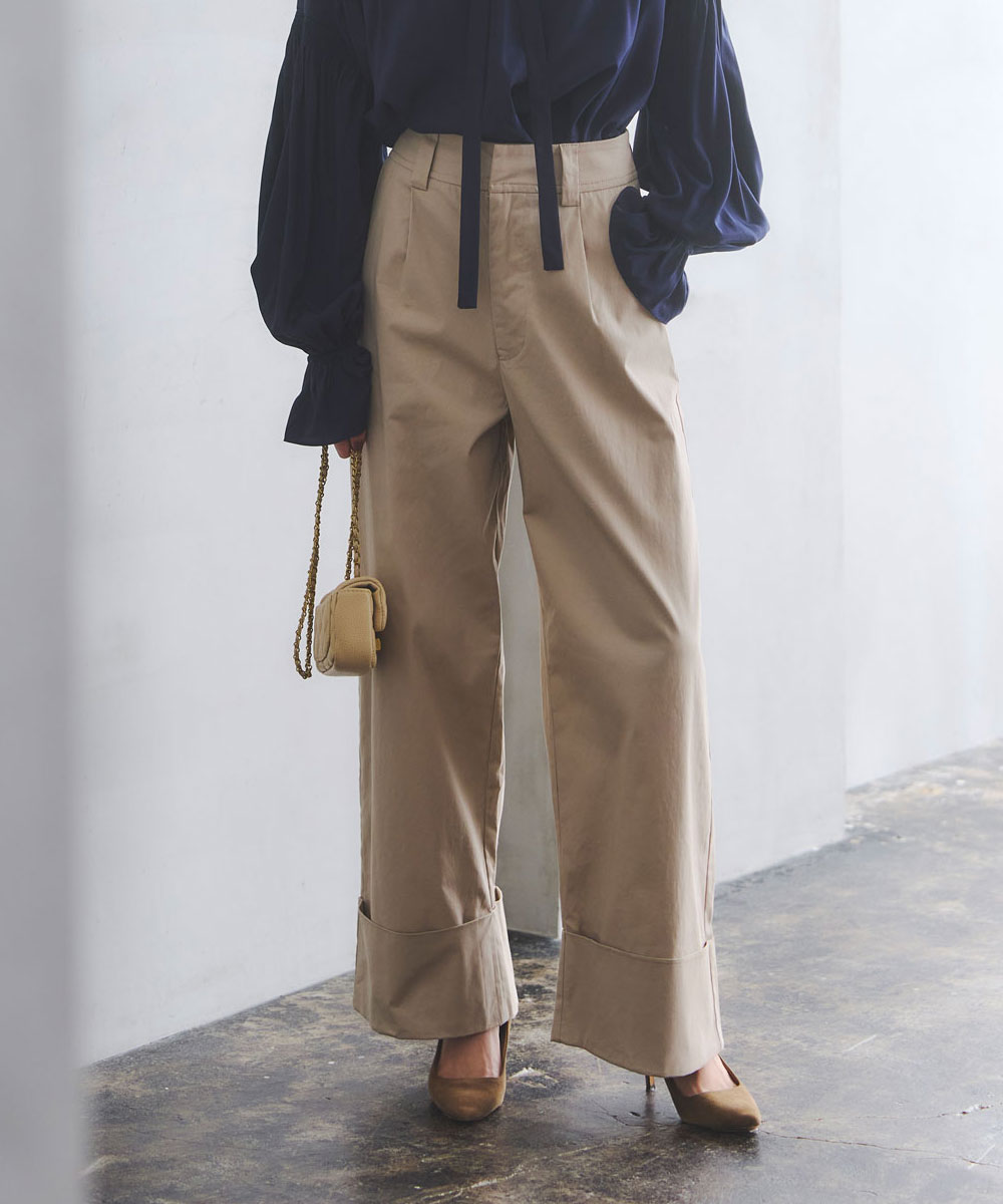 【WEB先行】ロールアップチノワイドパンツ