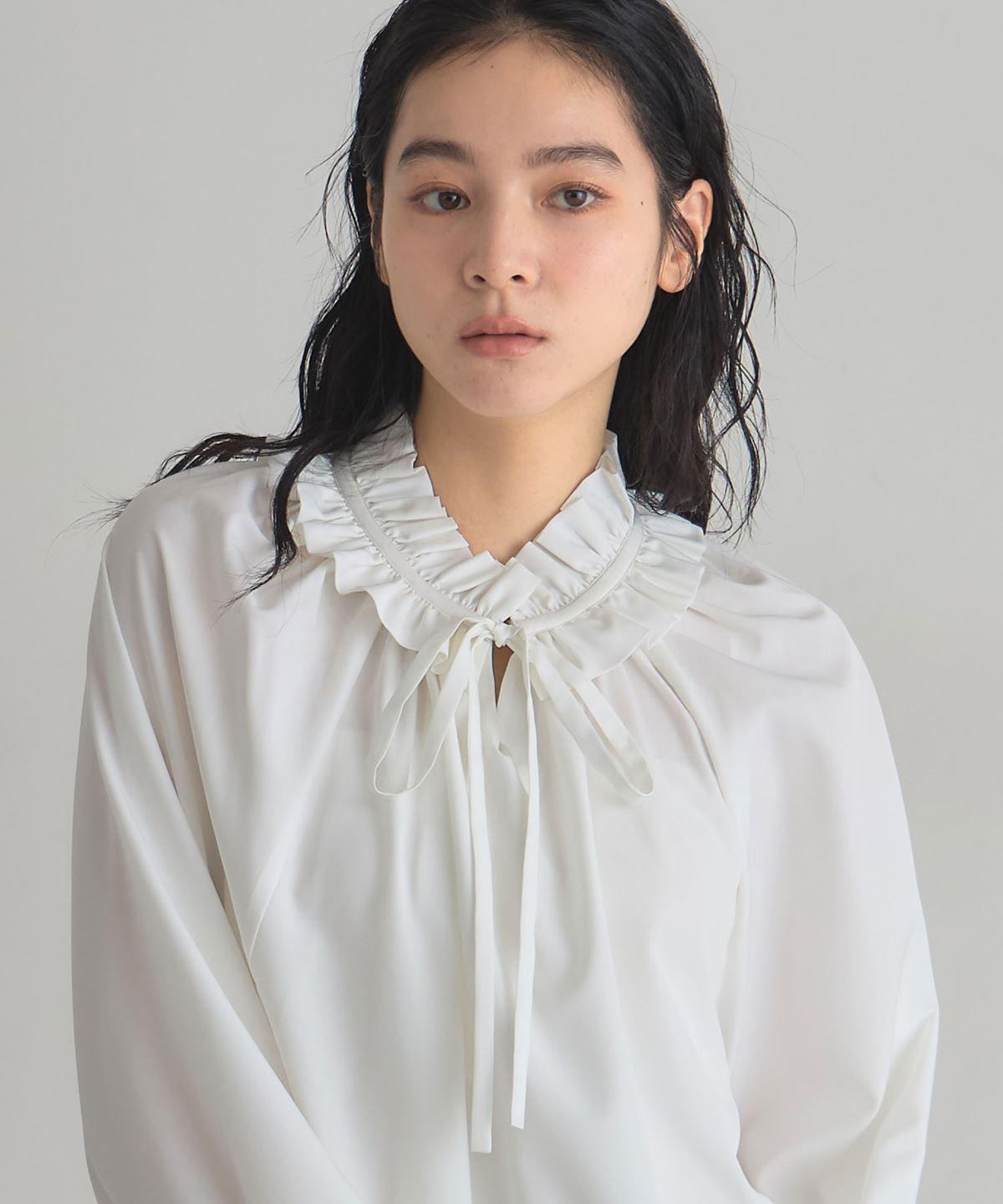 【SUMMER SALE】フリルカラーブラウス＊SALE品につき返品/交換/注文確定後の変更キャンセル不可＊