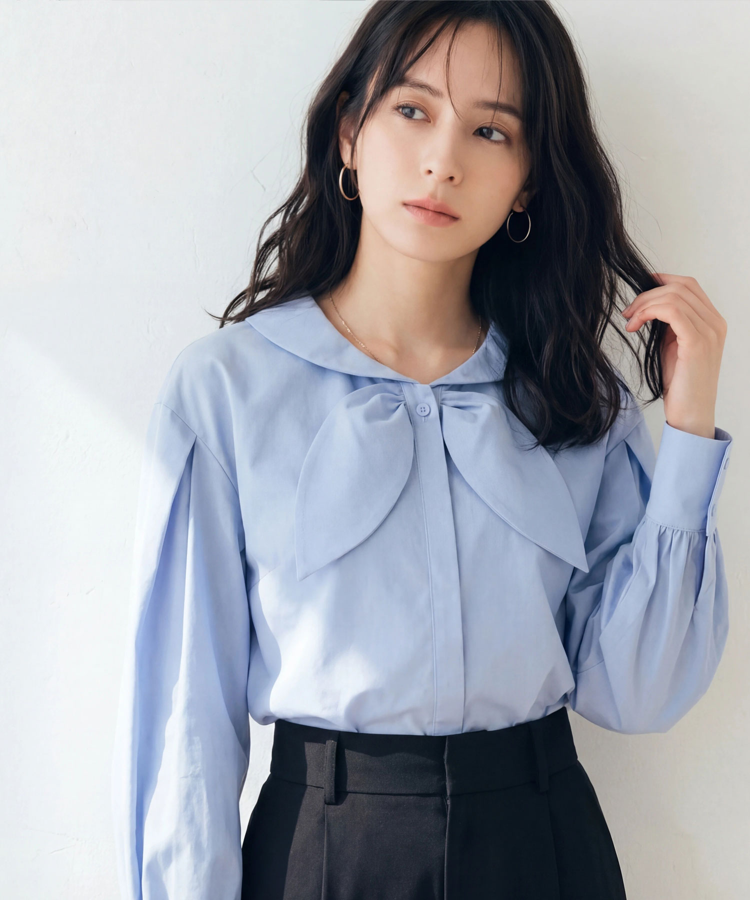 【TIME SALE】スカーフリボンブラウス＊SALE品につき返品/交換/注文確定後の変更キャンセル不可＊