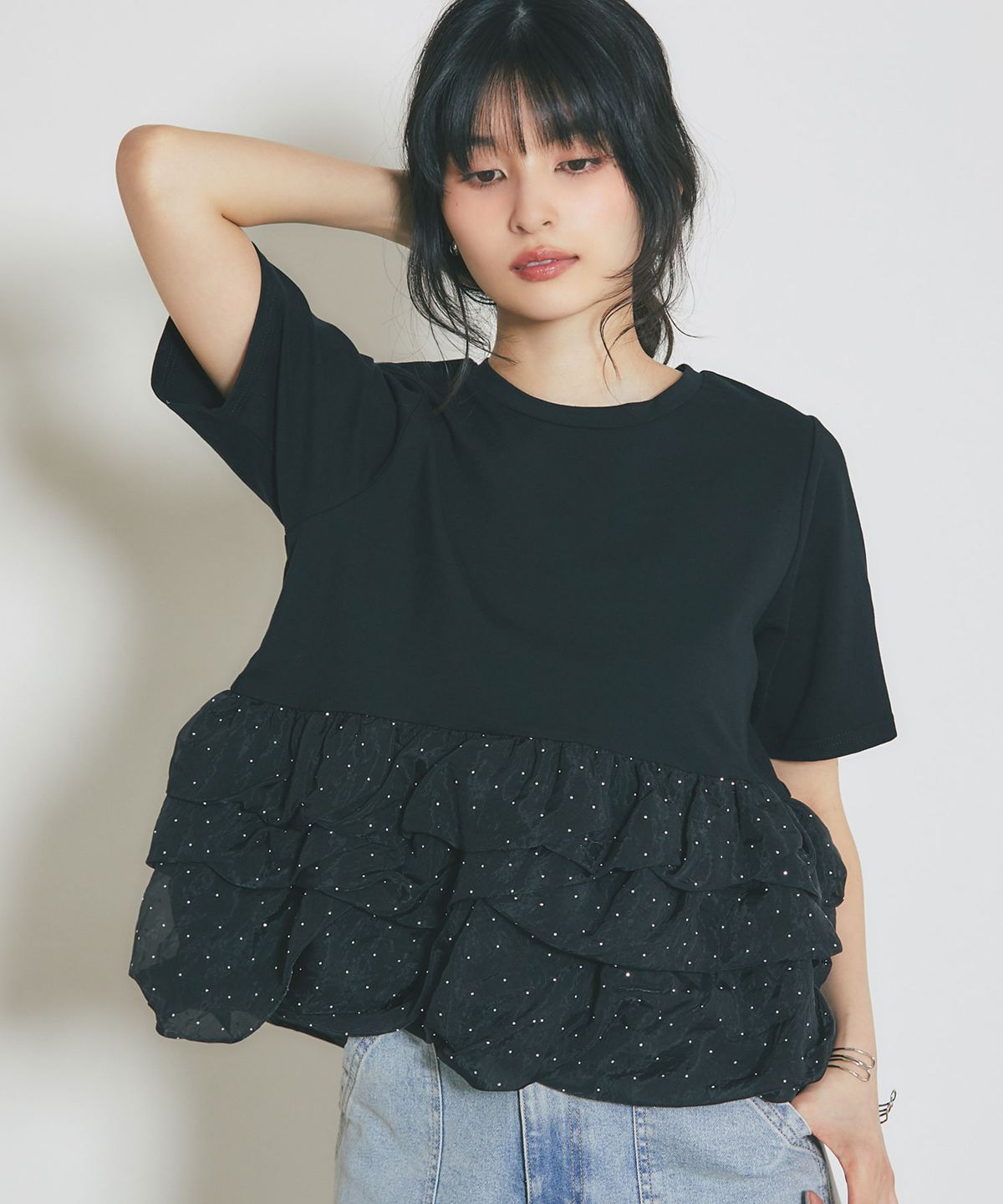 5月12日WEB限定再販！ストーンペプラムフリルTシャツ