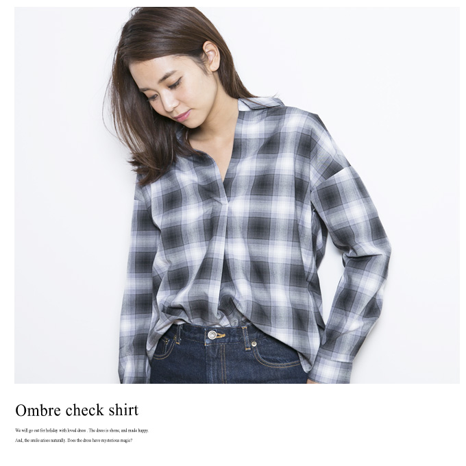 Ombre Check Shirt レディース チェック シャツ