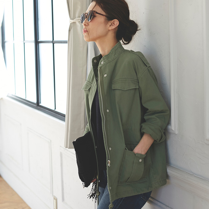 高級感 レディース ミリタリーブルゾン ジャンパー ブルゾン Labelians Fr