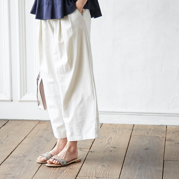 Linen Wide Pants レディース 麻 ワイド パンツ
