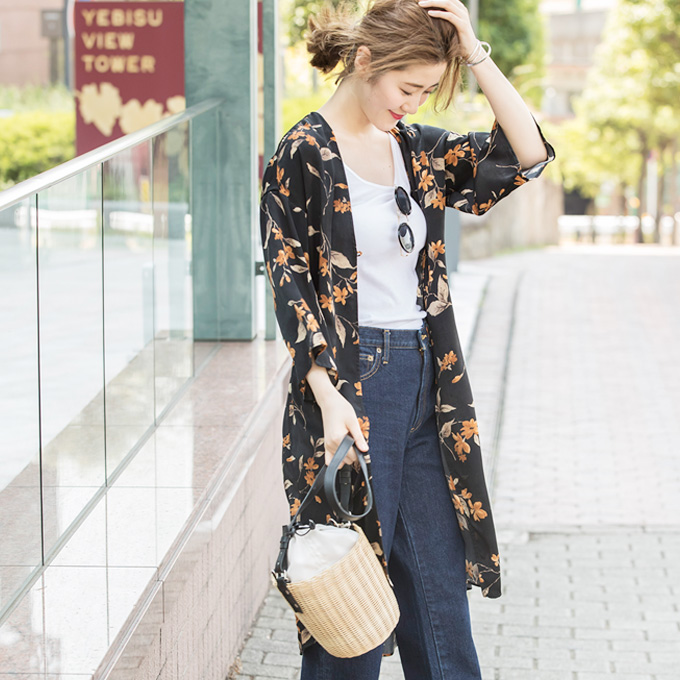 Flower Print Gown レディース フラワープリント ガウン