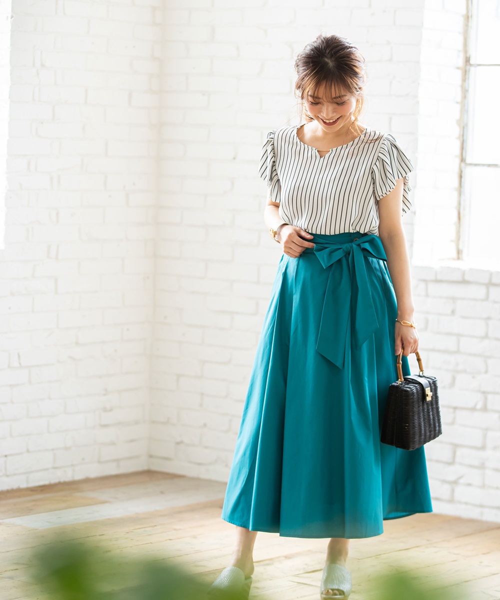 【S size collection】《@yu.rm さん着用》《@ma_anmiさん着用》ベルトタックフレアスカート