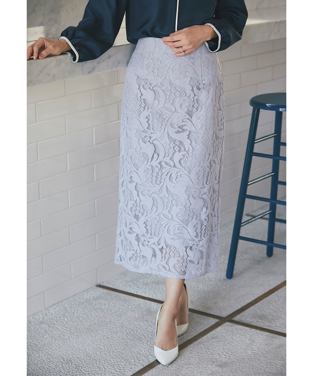エレガントレースミモレタイトスカート