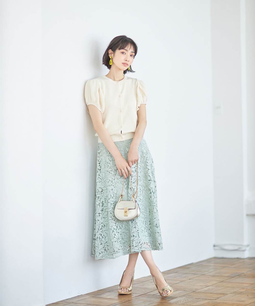 ケミカルレースフレアスカート＊SALE品につき返品/交換/注文確定後の変更キャンセル不可＊