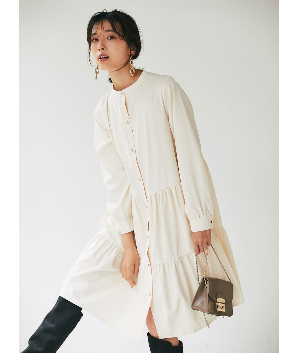 8月21日午前0:00再販！ギャザーティアードシャツチュニック《7outfit feel Autumn》