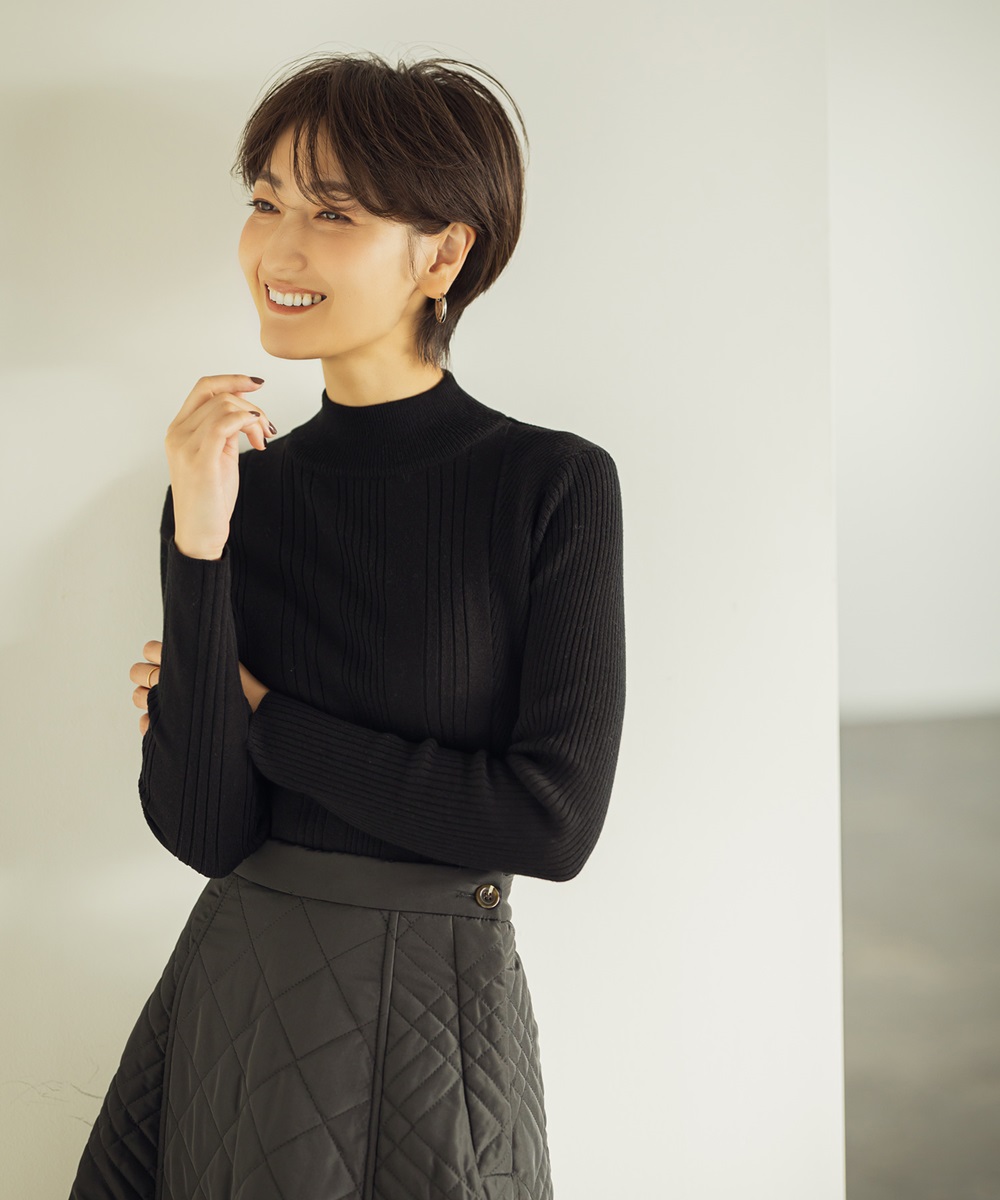 《金子麻貴さん着用》《岩間恵さん着用》ランダムリブハイネックニット