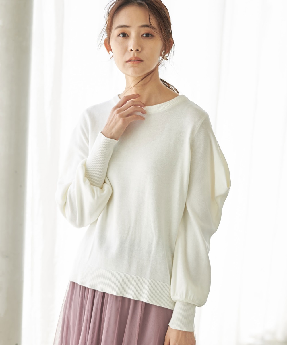 ドレープスリーブニットプルオーバー《EARLY SPRING COLLECTION》