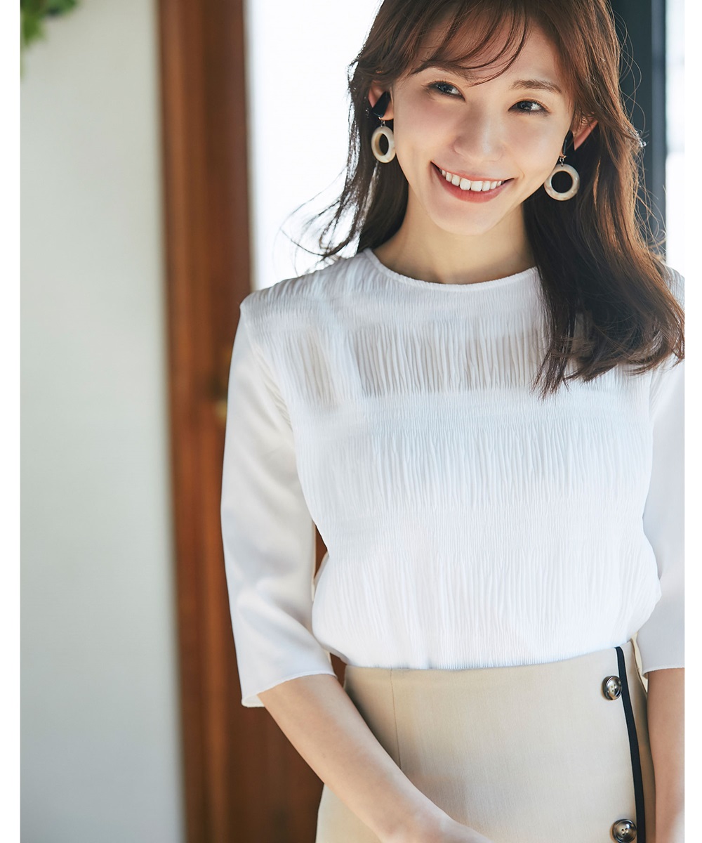 ストライプアシメティアードワンピース