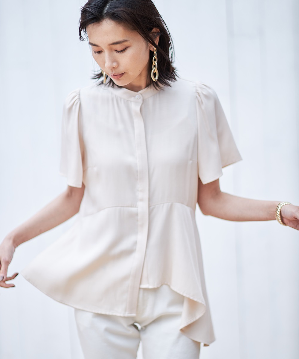 アシメヘムブラウス