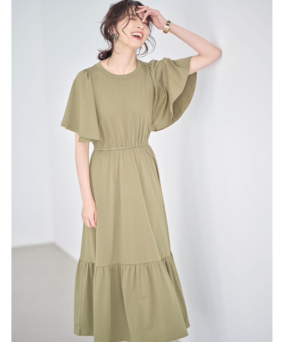 《early summer》袖ボリュームカットワンピース