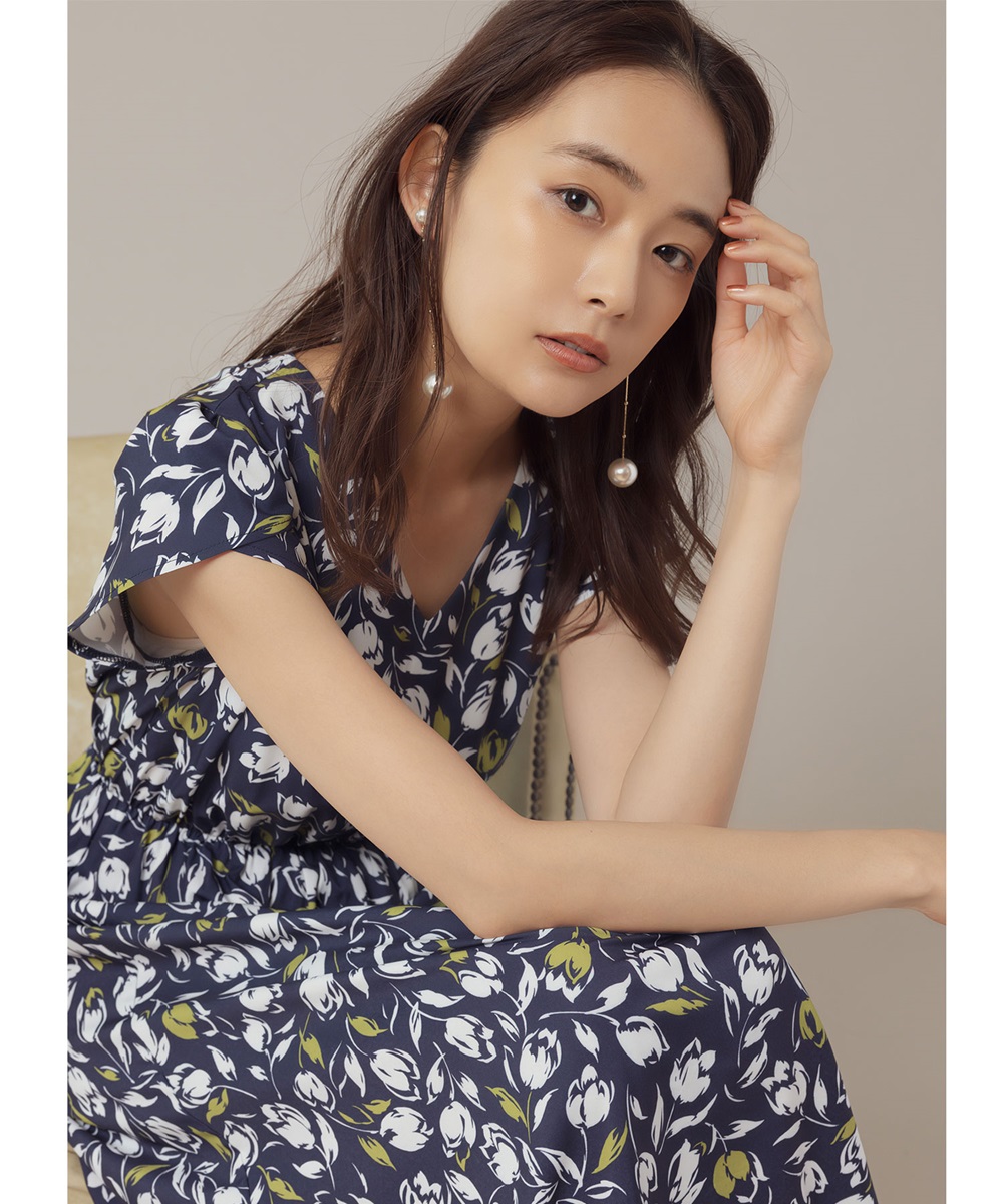 チューリッププリントワンピース