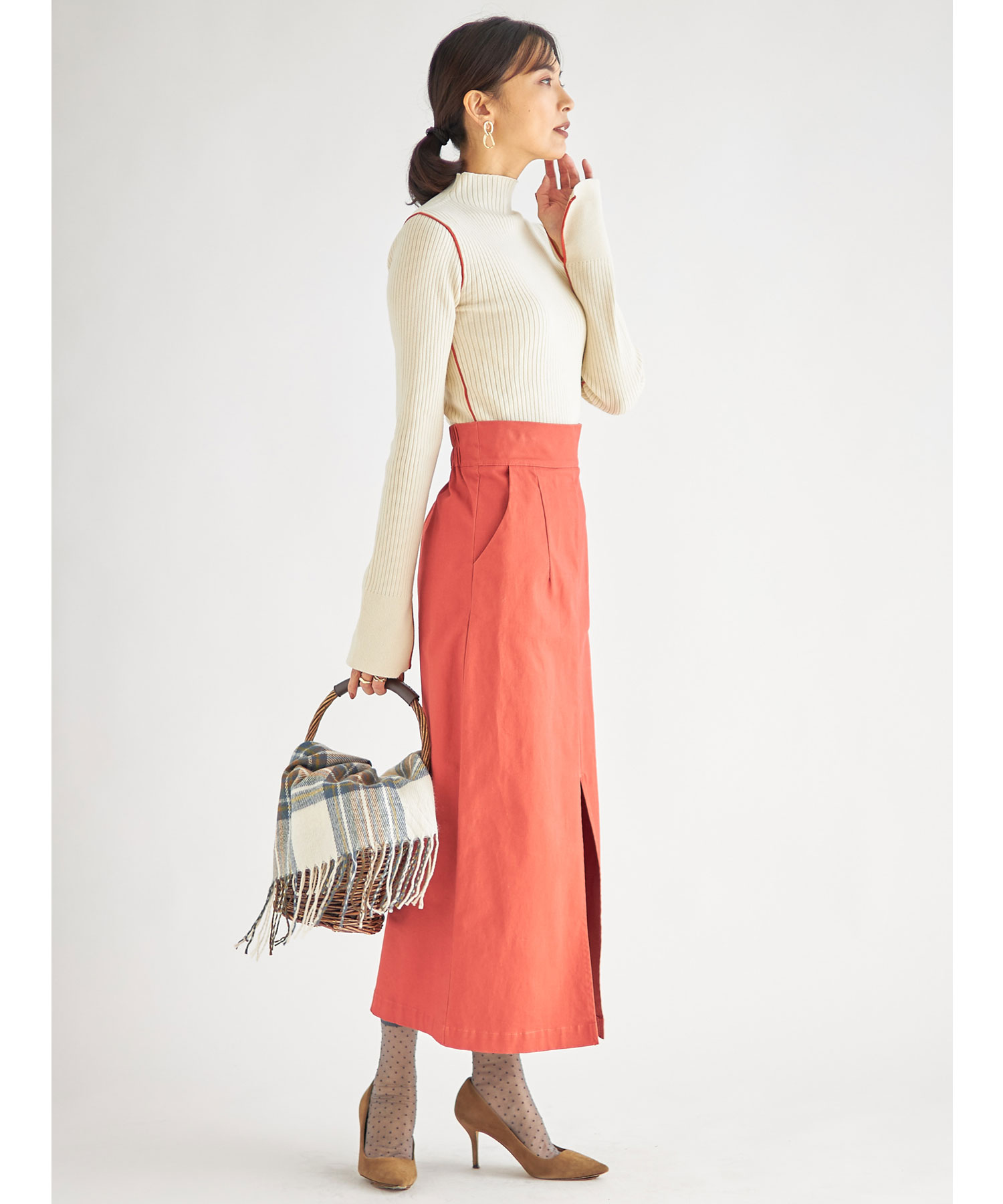 わらと様 半袖パイピングシャツワンピース