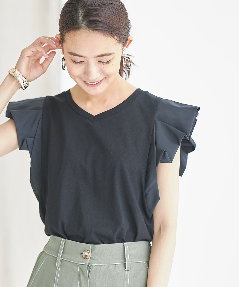 タック袖Tシャツ