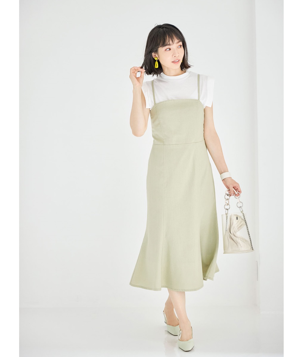 Tシャツマーメイドキャミドレスセット