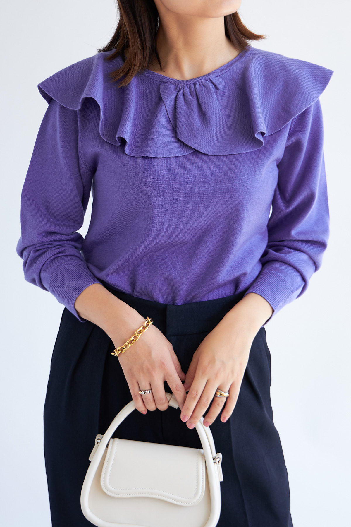 バックリボンニットプルオーバー