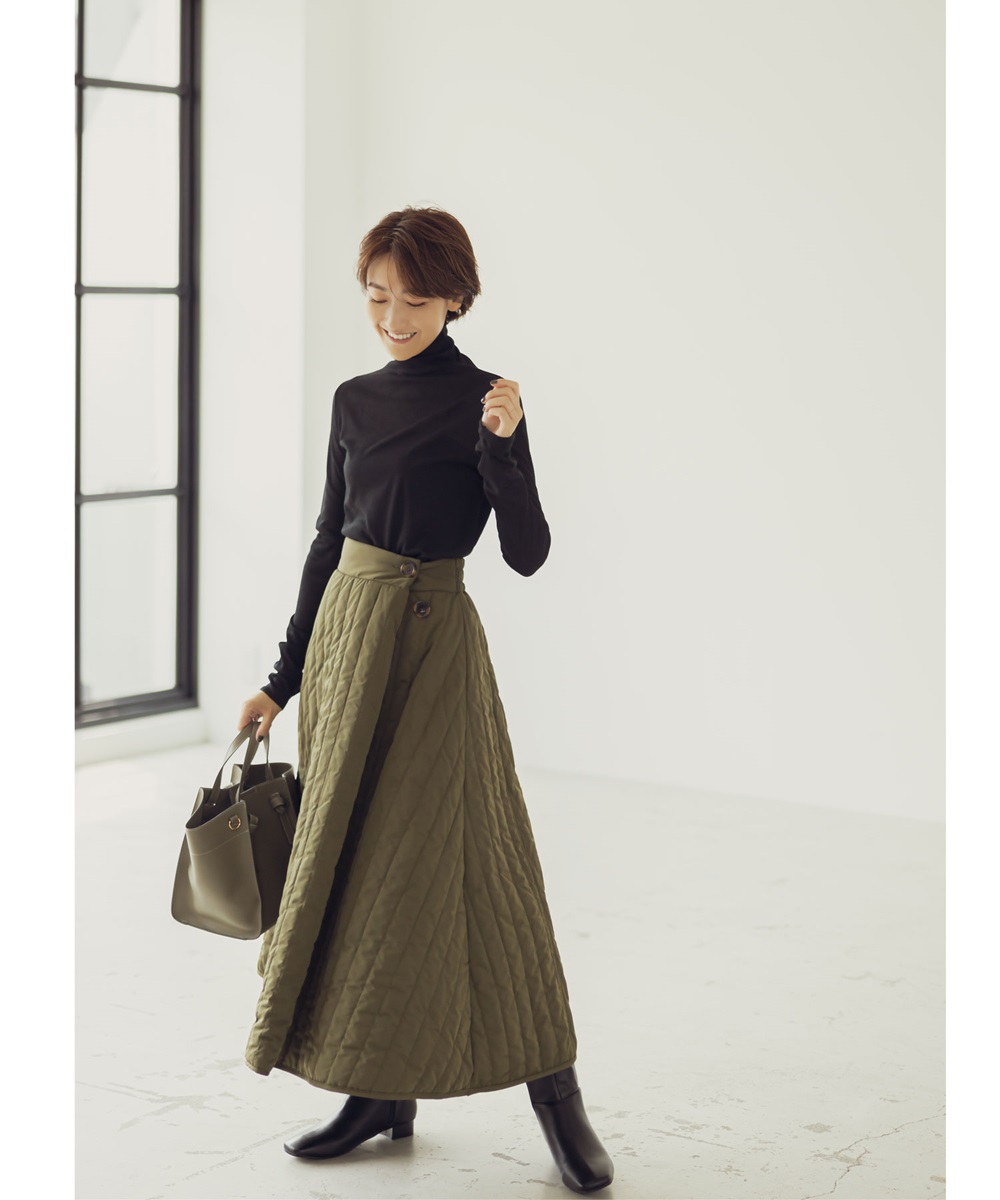 《金子麻貴さん着用》ラップ風キルティングスカート