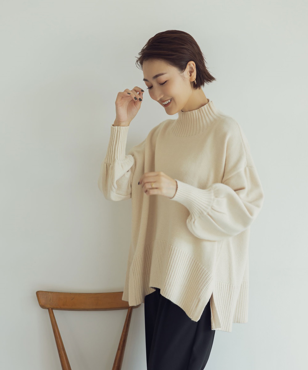 《金子麻貴さん着用》リブスリットニットプルオーバー