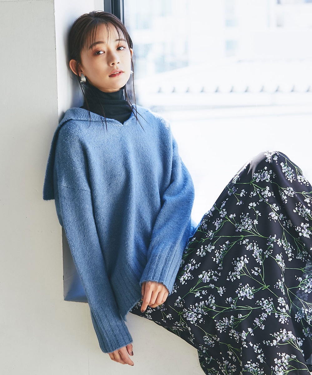 セーラーカラーニットプルオーバー《WINTER KNIT COLLECTION》