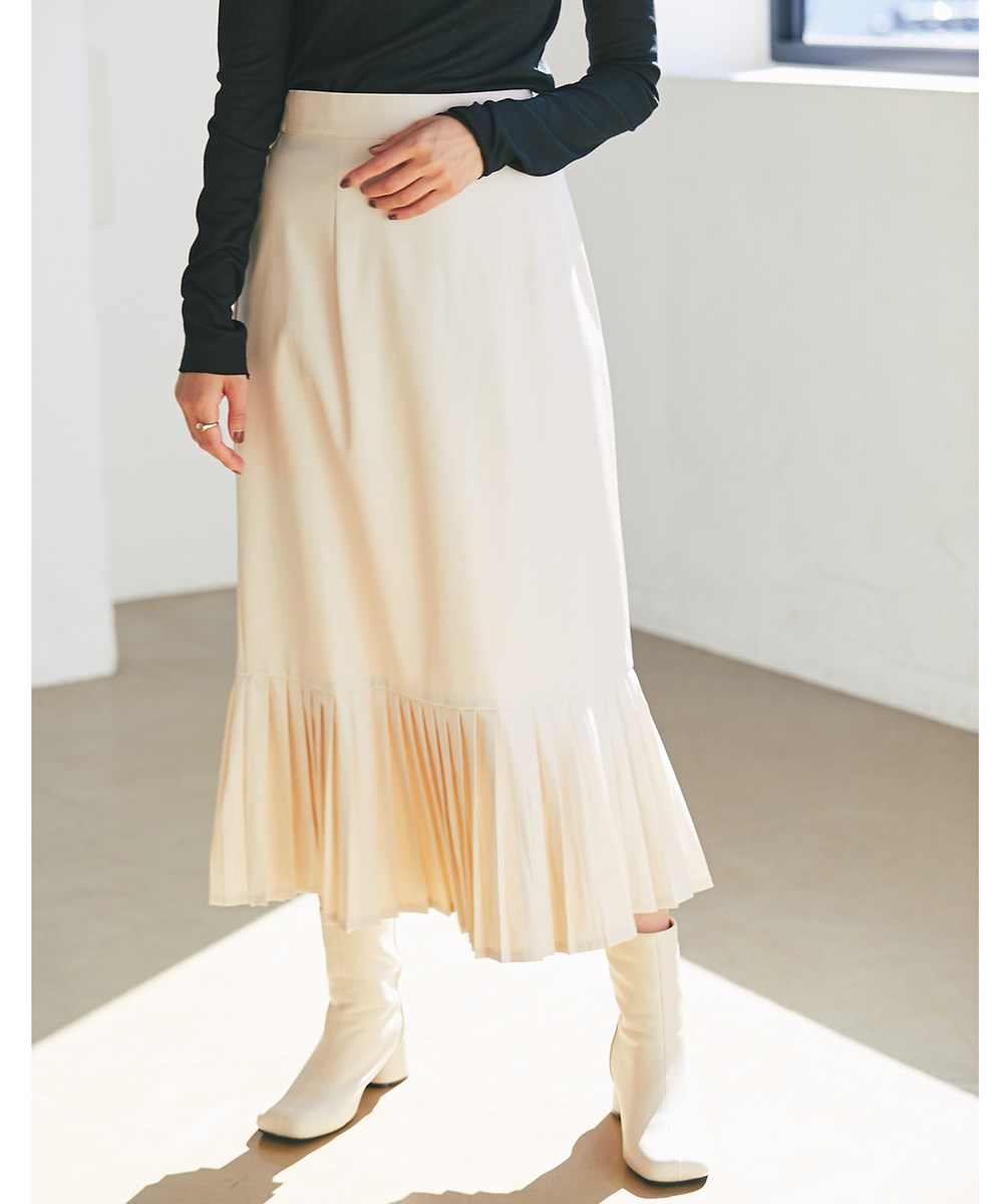 エコレザープリーツマーメイドスカート《WINTER KNIT COLLECTION》