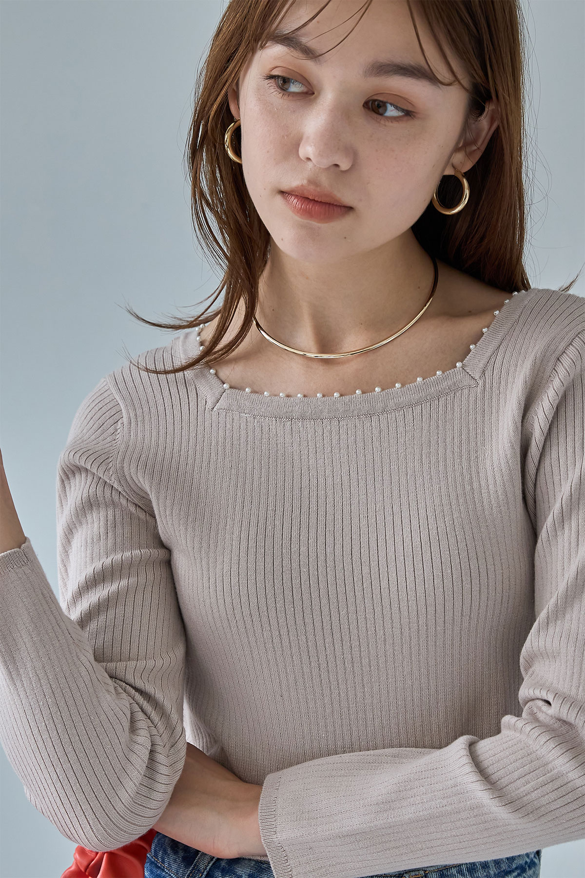 前後2WAYパールニット