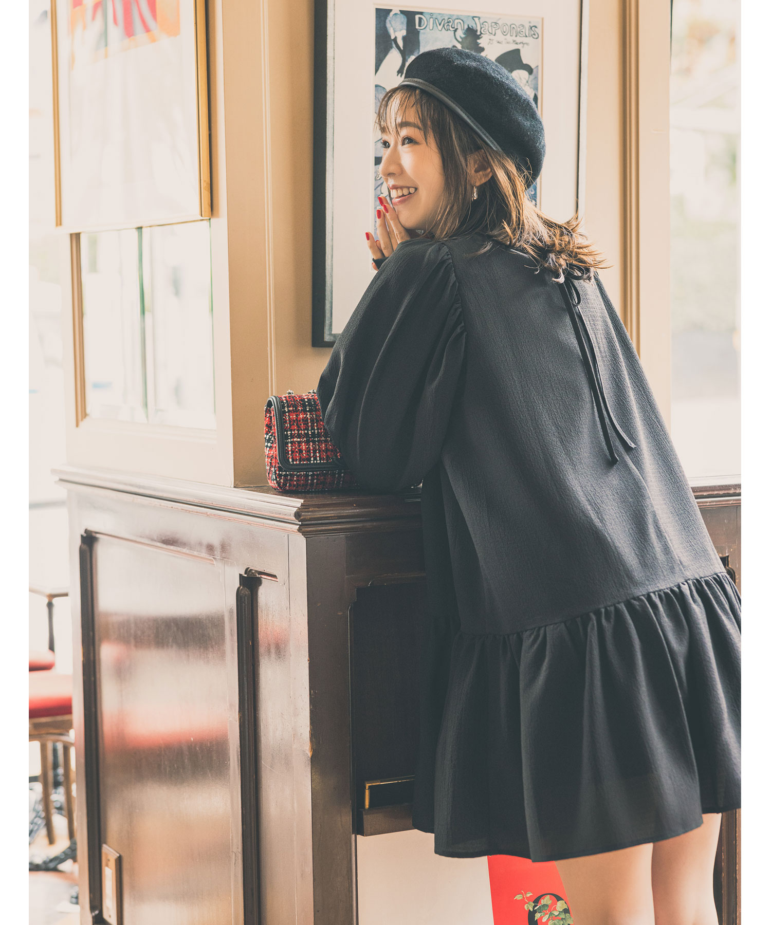 12月23日午前0:00WEB限定再販！【石井亜美さんコラボ】リブサムホールミニワンピース