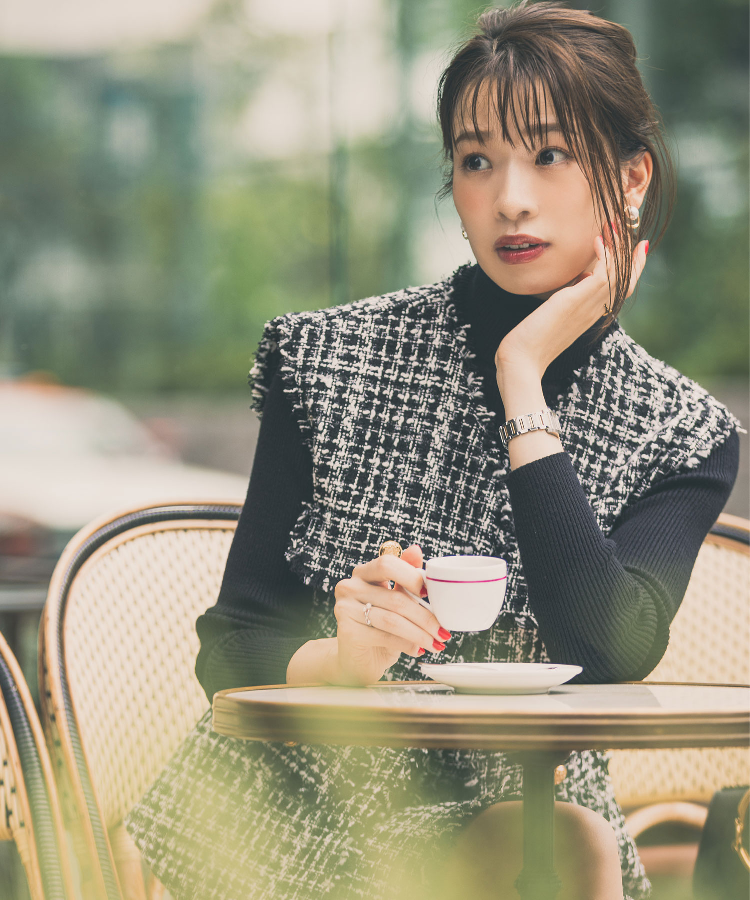 【石井亜美さんコラボ】ツイードペプラムジレ