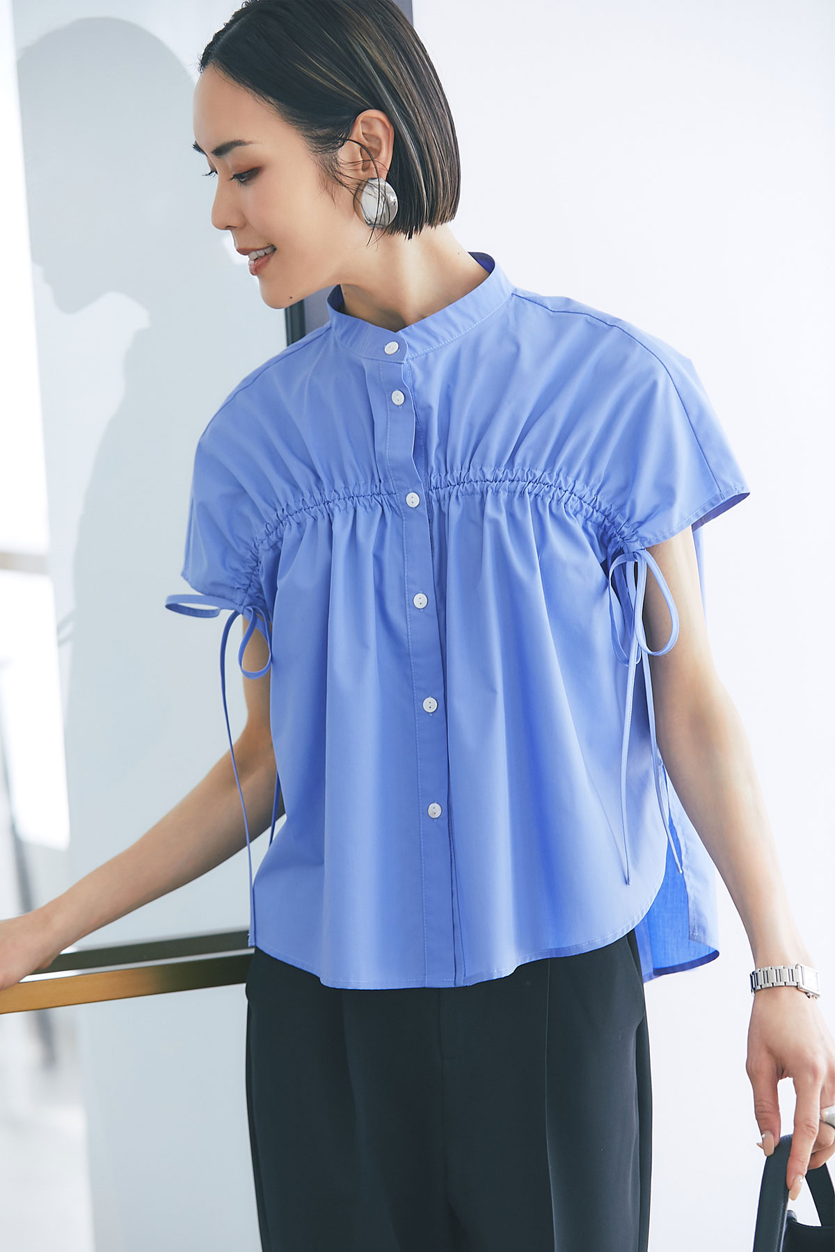 【小林有里さん着用】ドロストデザインシャツ