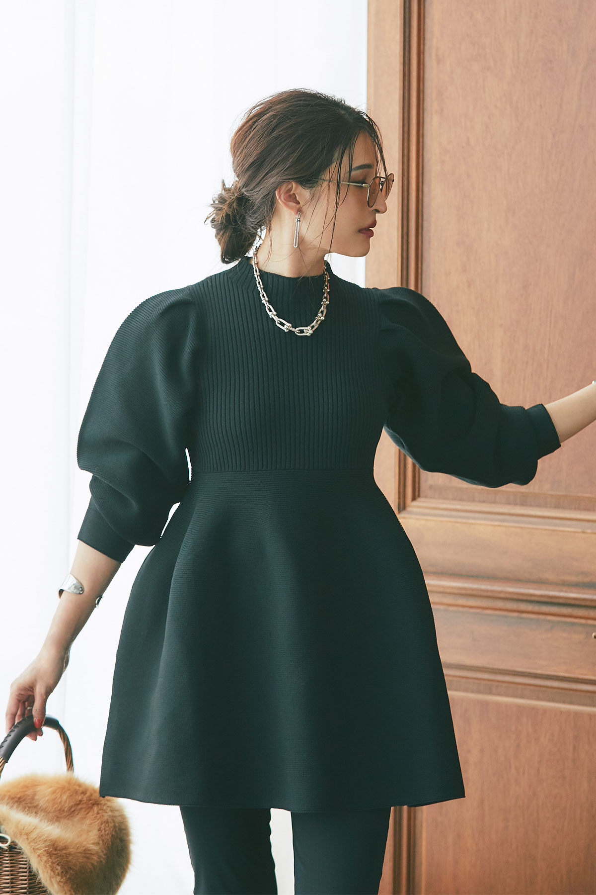 【3/15 SpringSALE】コクーンニットチュニック/ミニワンピース＊SALE品につき返品/交換/注文確定後の変更キャンセル不可＊