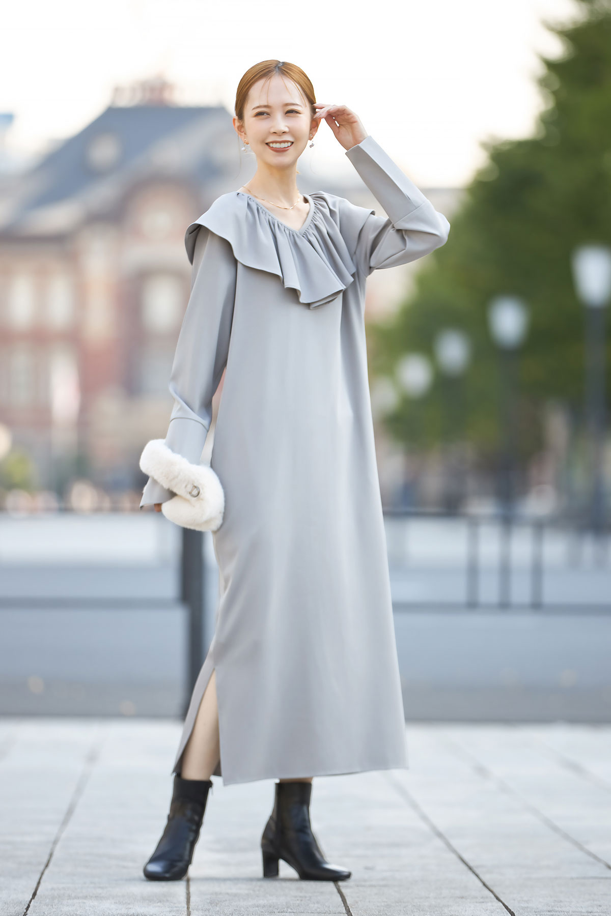 【SALE】前後2wayラッフルワンピース＊SALE品につき返品/交換/注文確定後の変更キャンセル不可＊