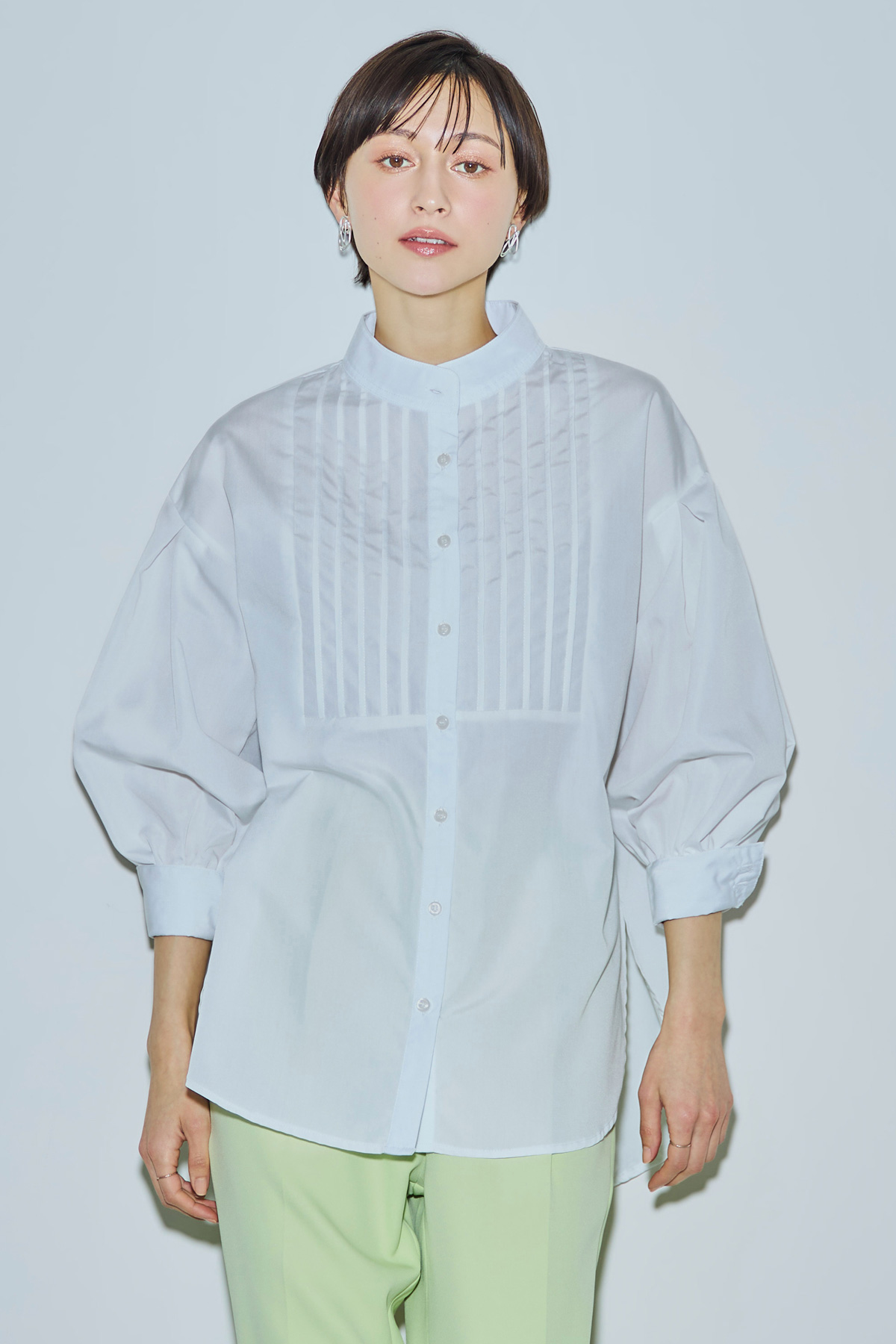 9月21日WEB限定再販！【LONG SELLER】ピンタックシャツブラウス（長袖）