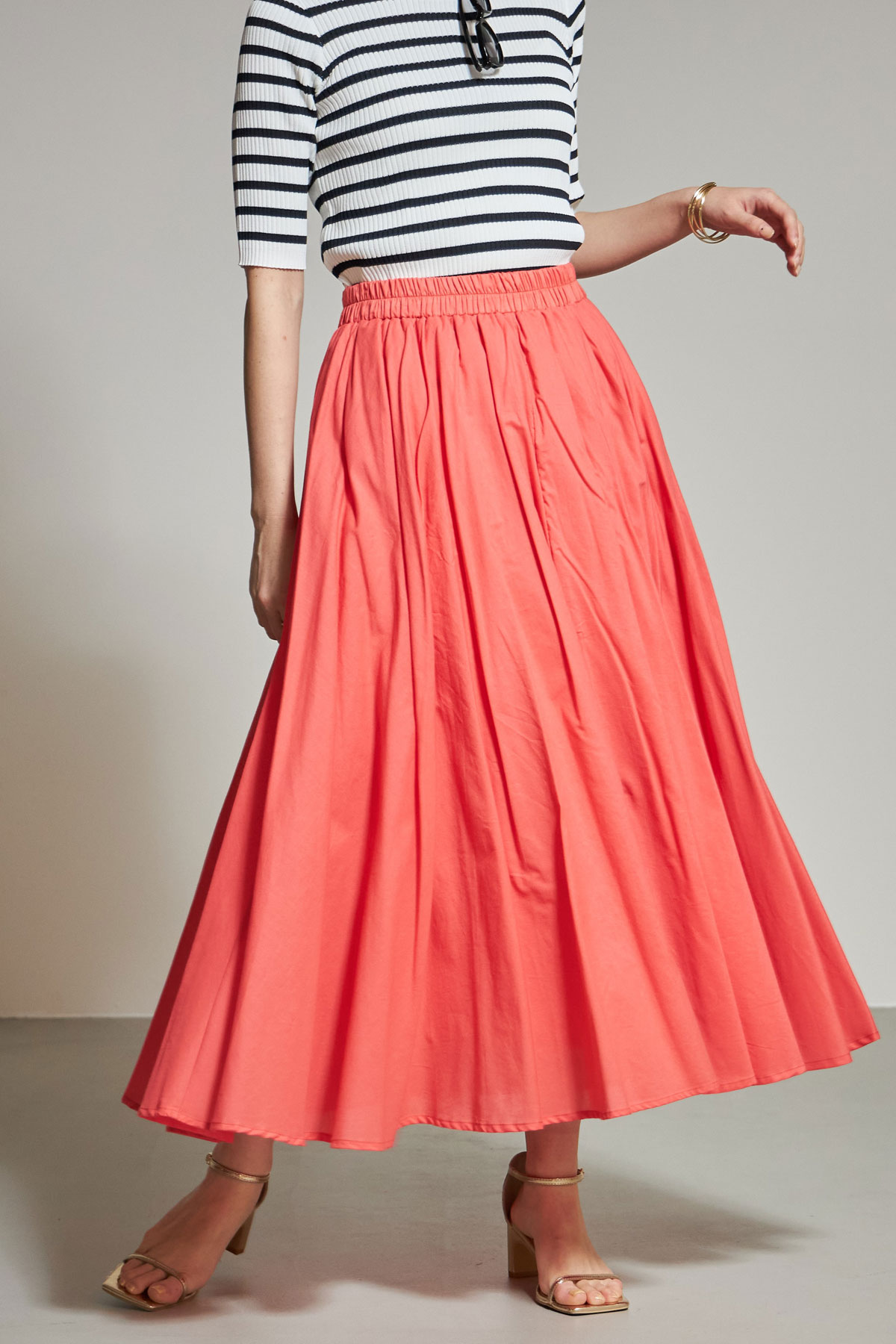 コットンギャザーフレアースカート