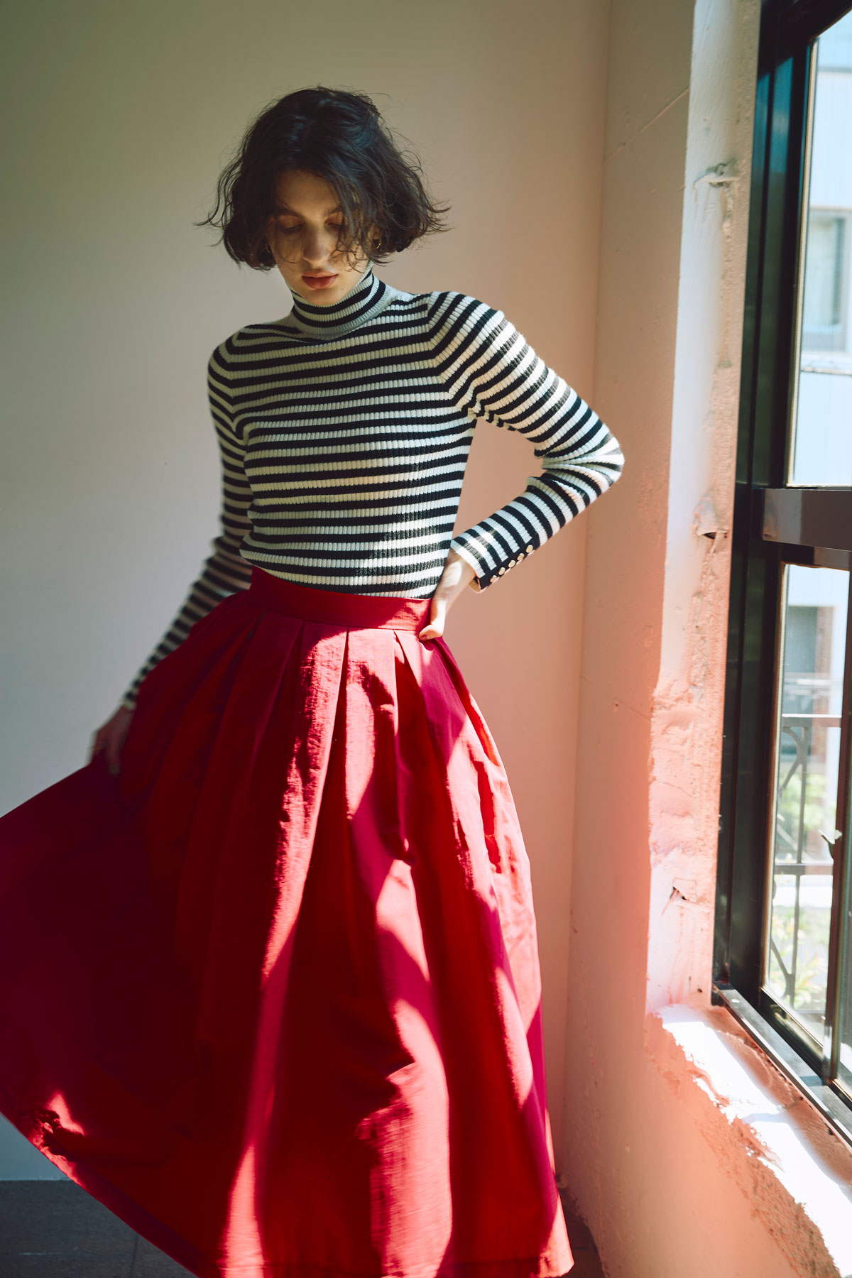 ウエストタックグログランスカート