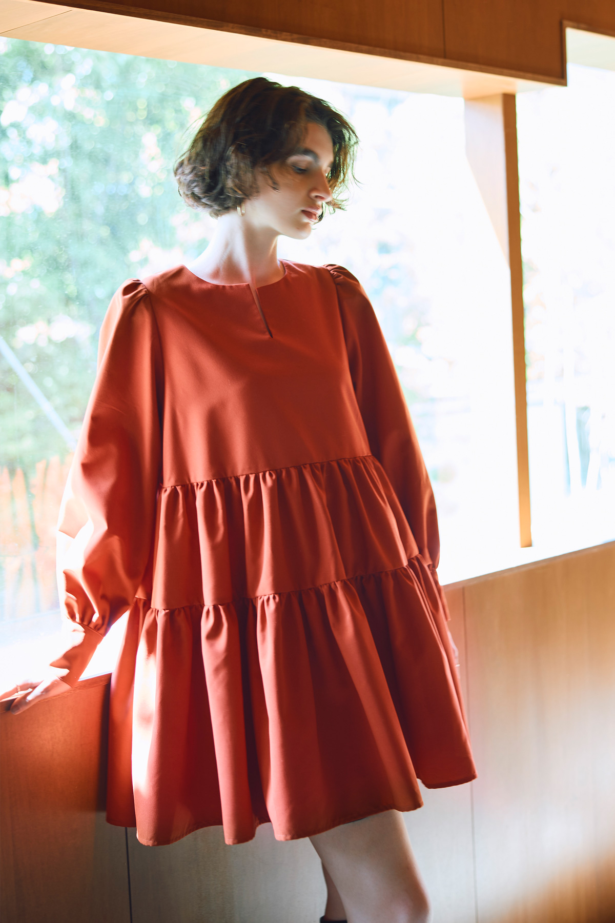 【SALE】ティアードミニワンピース＊SALE品につき返品/交換/注文確定後の変更キャンセル不可＊