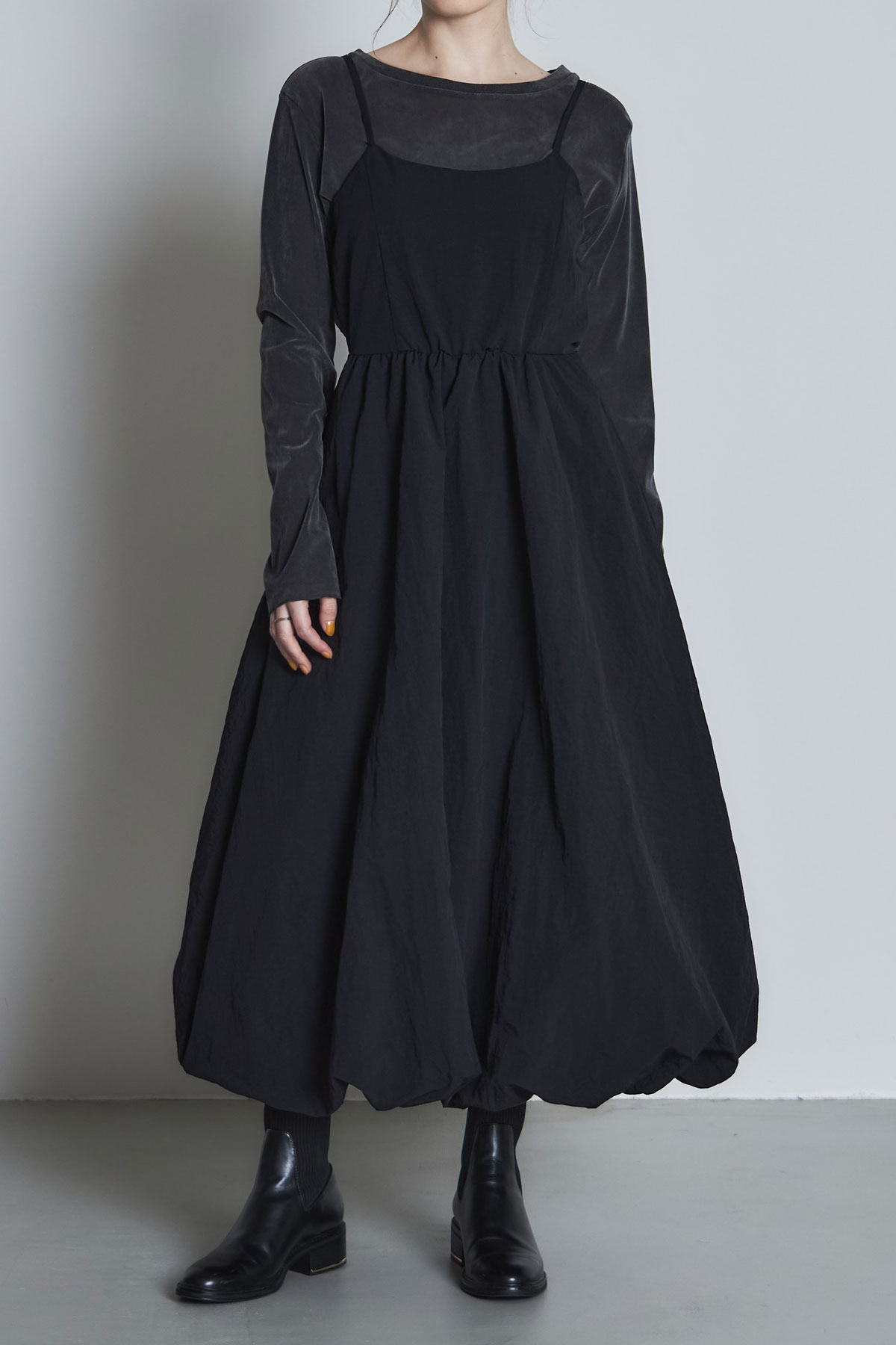 【3/15 SpringSALE】バックオープンバルーンキャミワンピース＊SALE品につき返品/交換/注文確定後の変更キャンセル不可＊