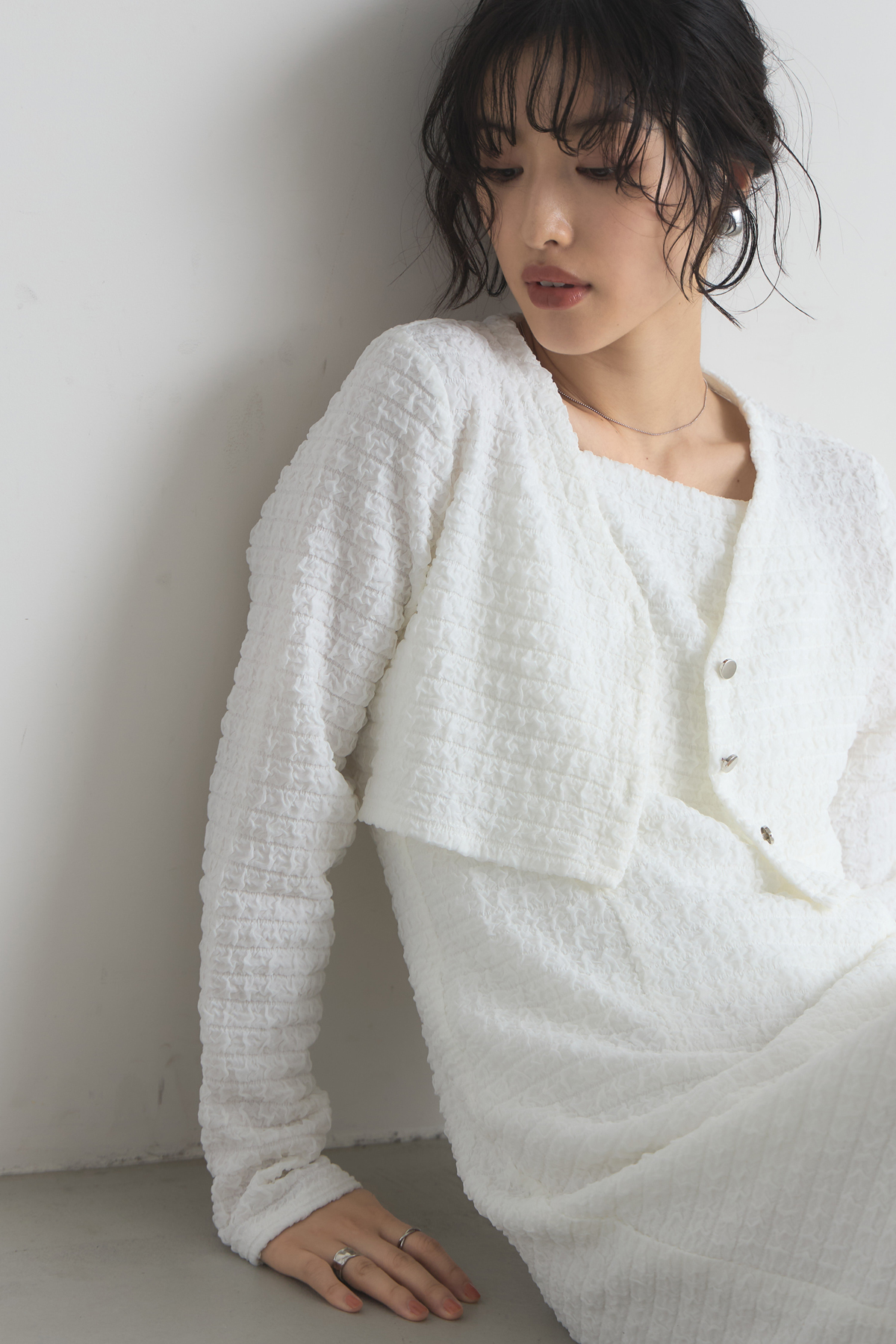 【mana maruyamaさんコラボ】カットシャーリングキャミワンピセットアップ