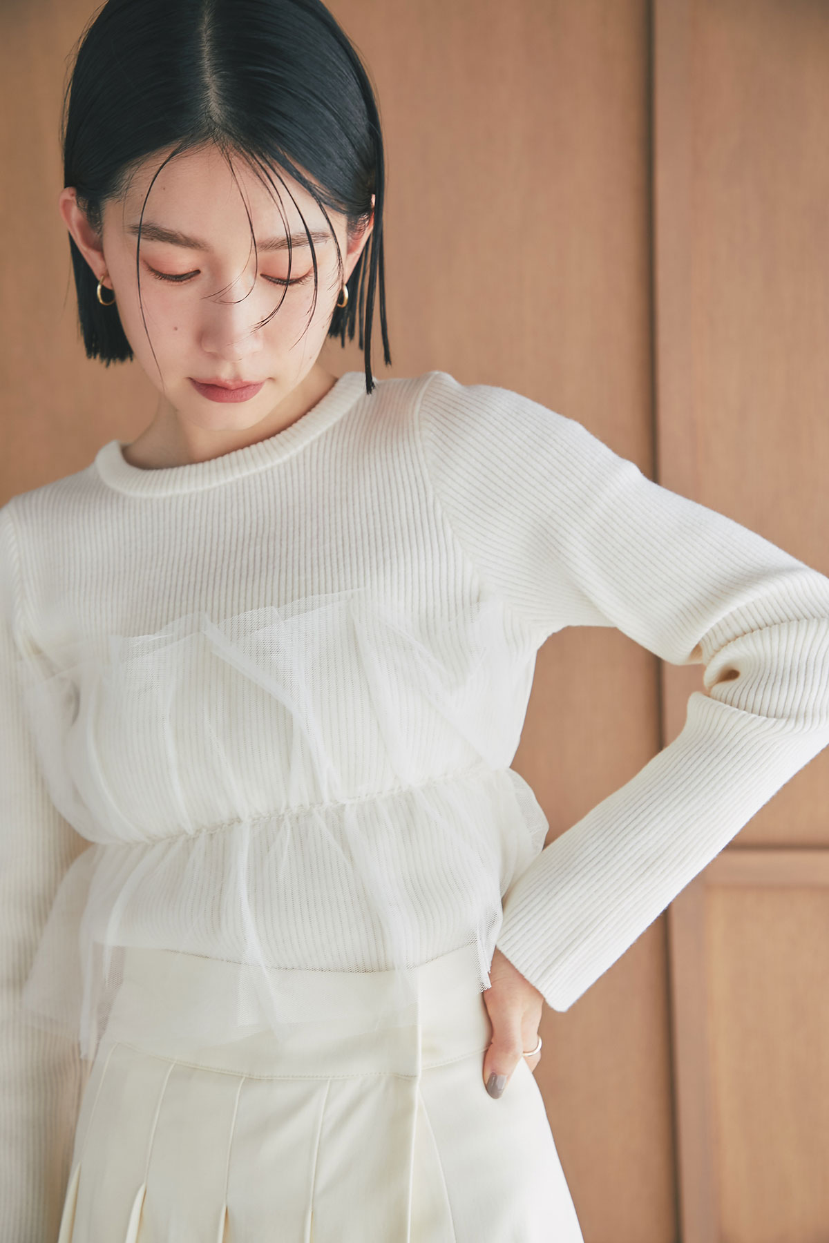 10月21日オフィシャルサイト限定少量再販！チュールリブニットプルオーバー