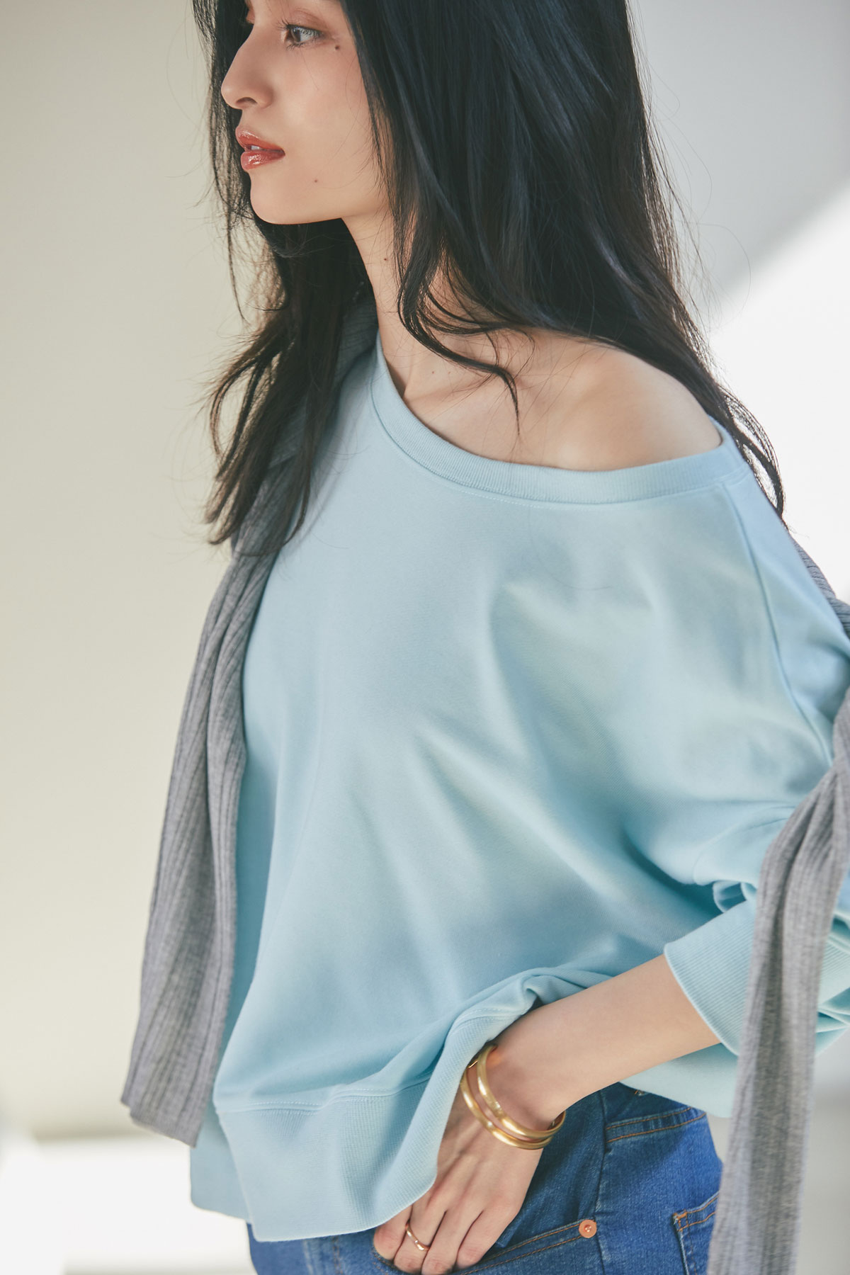 【SALE】クルーネック/ワンショル2WAYスウェット＊SALE品につき返品/交換/注文確定後の変更キャンセル不可＊