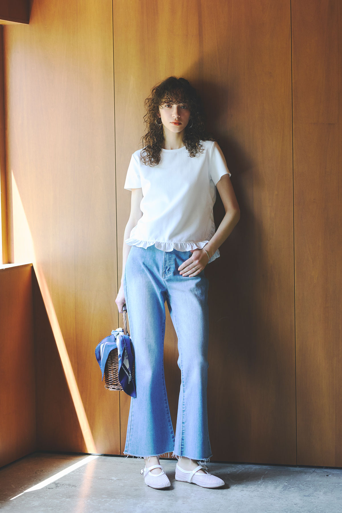 【8/15 SALE再値下げ！】【松木育未さん着用】セミフレアデニムパンツ＊SALE品につき返品/交換/注文確定後の変更キャンセル不可＊