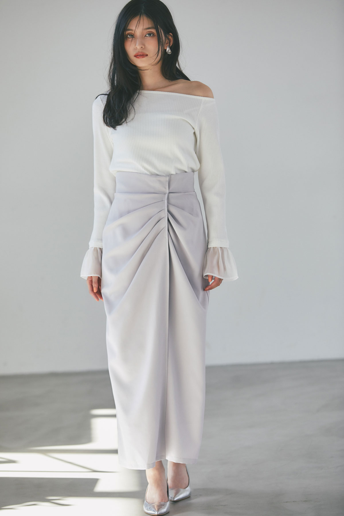 【2025 Summer SALE！】【美香さん着用】ドレープIラインスカート＊SALE品につき返品/交換/注文確定後の変更キャンセル不可＊