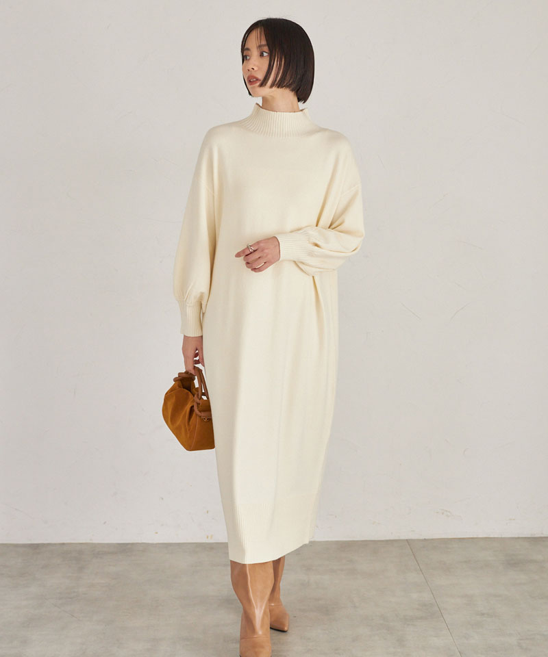 【TIME SALE】シアバタータートルニットワンピース＊SALE品につき返品/交換/注文確定後の変更キャンセル不可＊