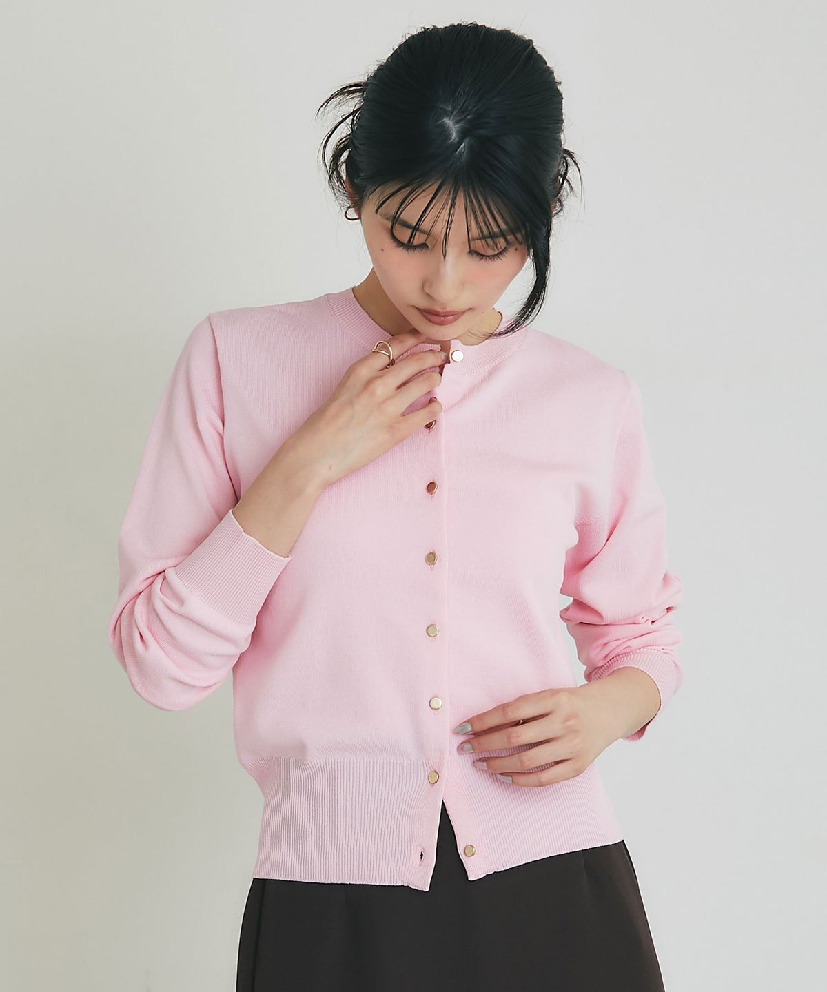 4月12日再販！UV・ウォッシャブルクルーネックカーディガン