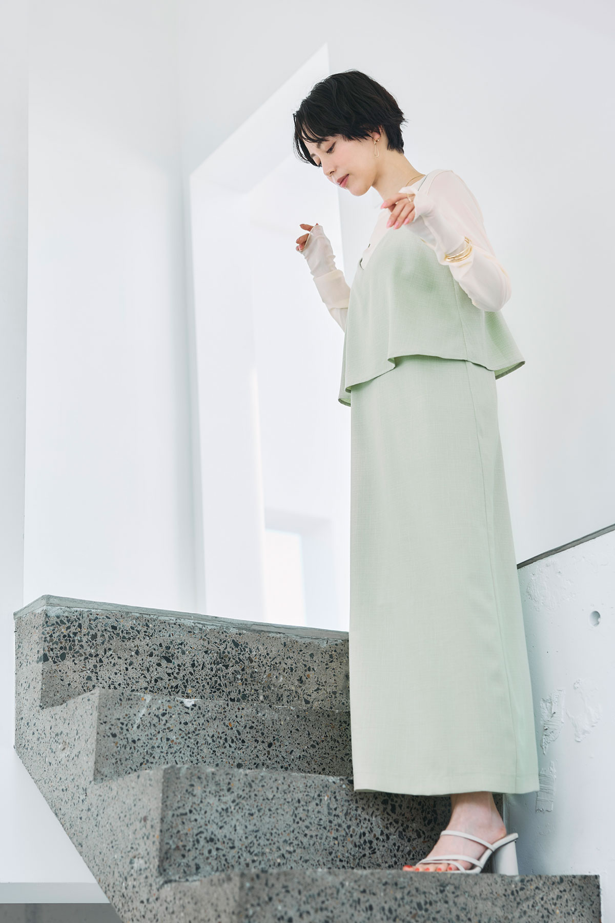 【2025 Summer SALE！】【佐藤優里亜さん着用】レイヤードキャミワンピース＊SALE品につき返品/交換/注文確定後の変更キャンセル不可＊