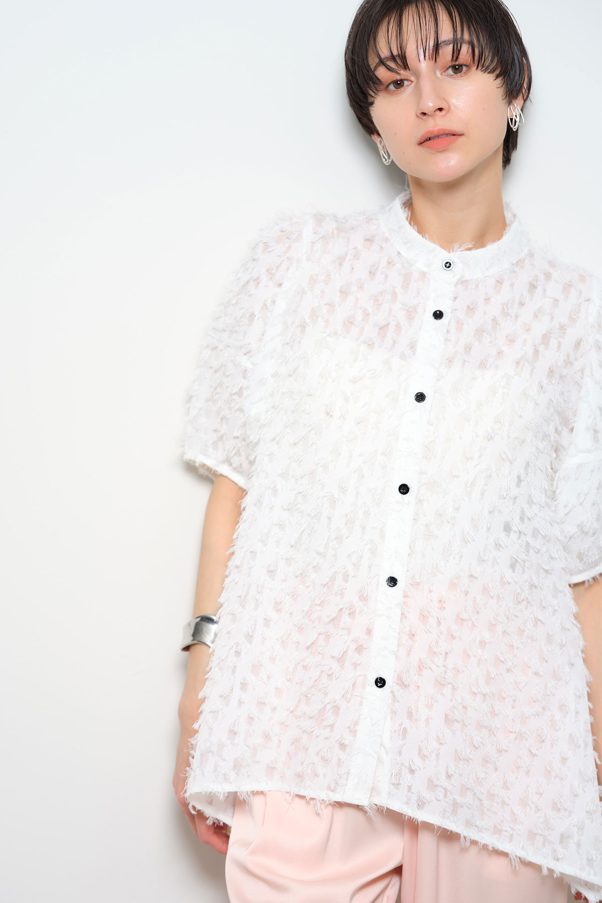 シアージャガードアシメカットブラウス