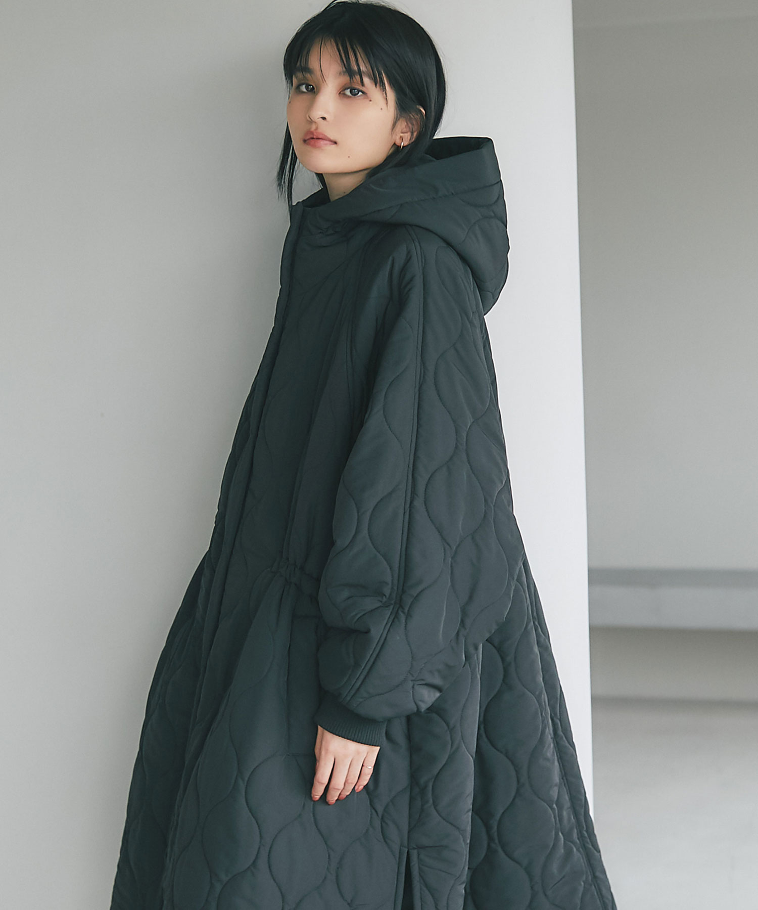 ソフトタフタキルティングコート