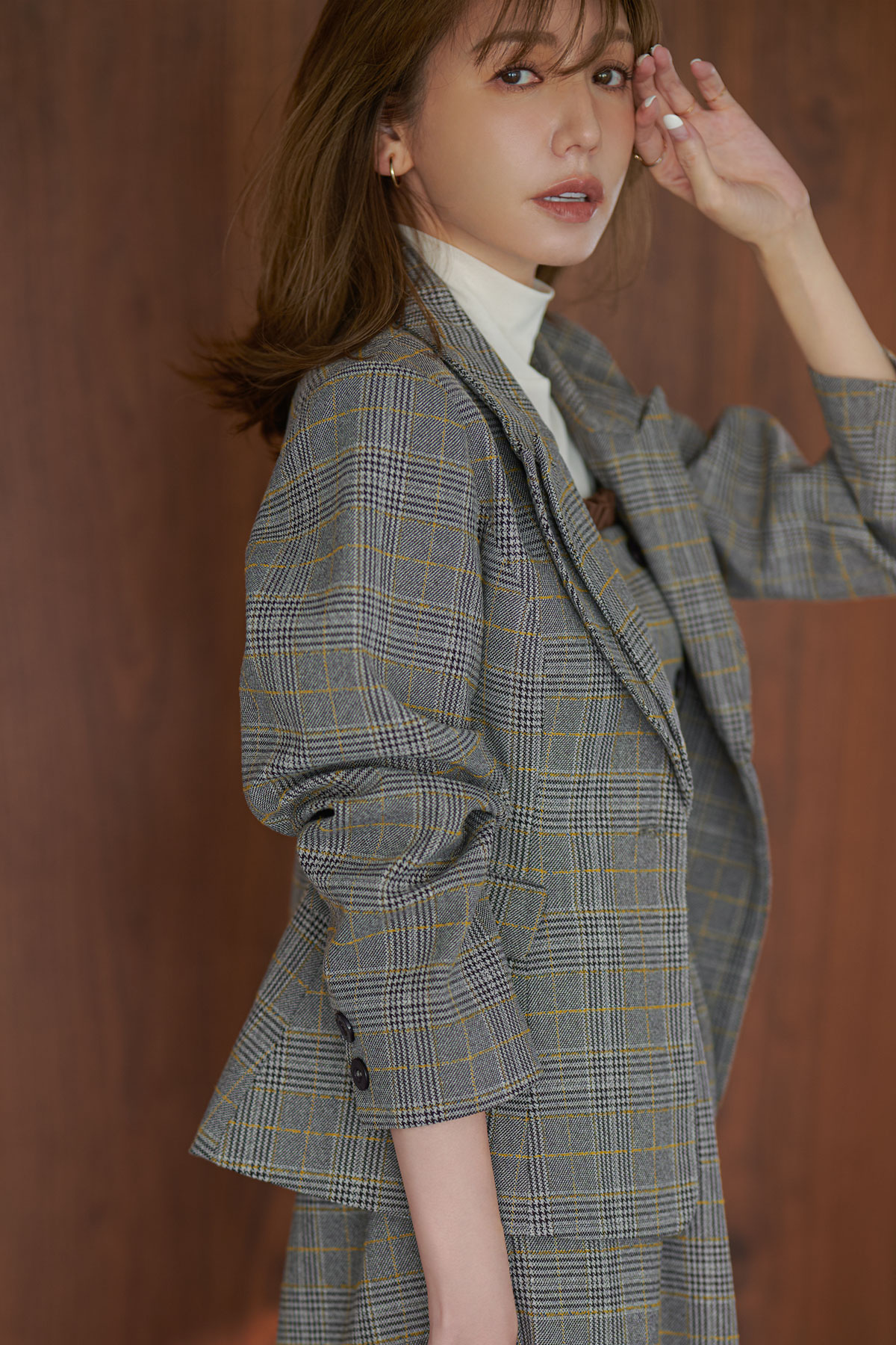 10月4日WEB限定再販！【美香さんコラボ】二重衿チェックジャケット