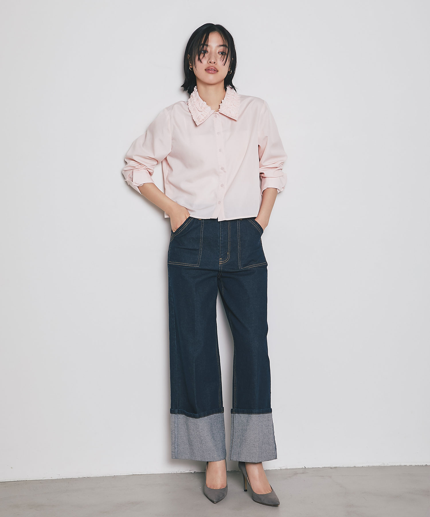 3月14日再販！【美香さん着用】ロールアップデニム