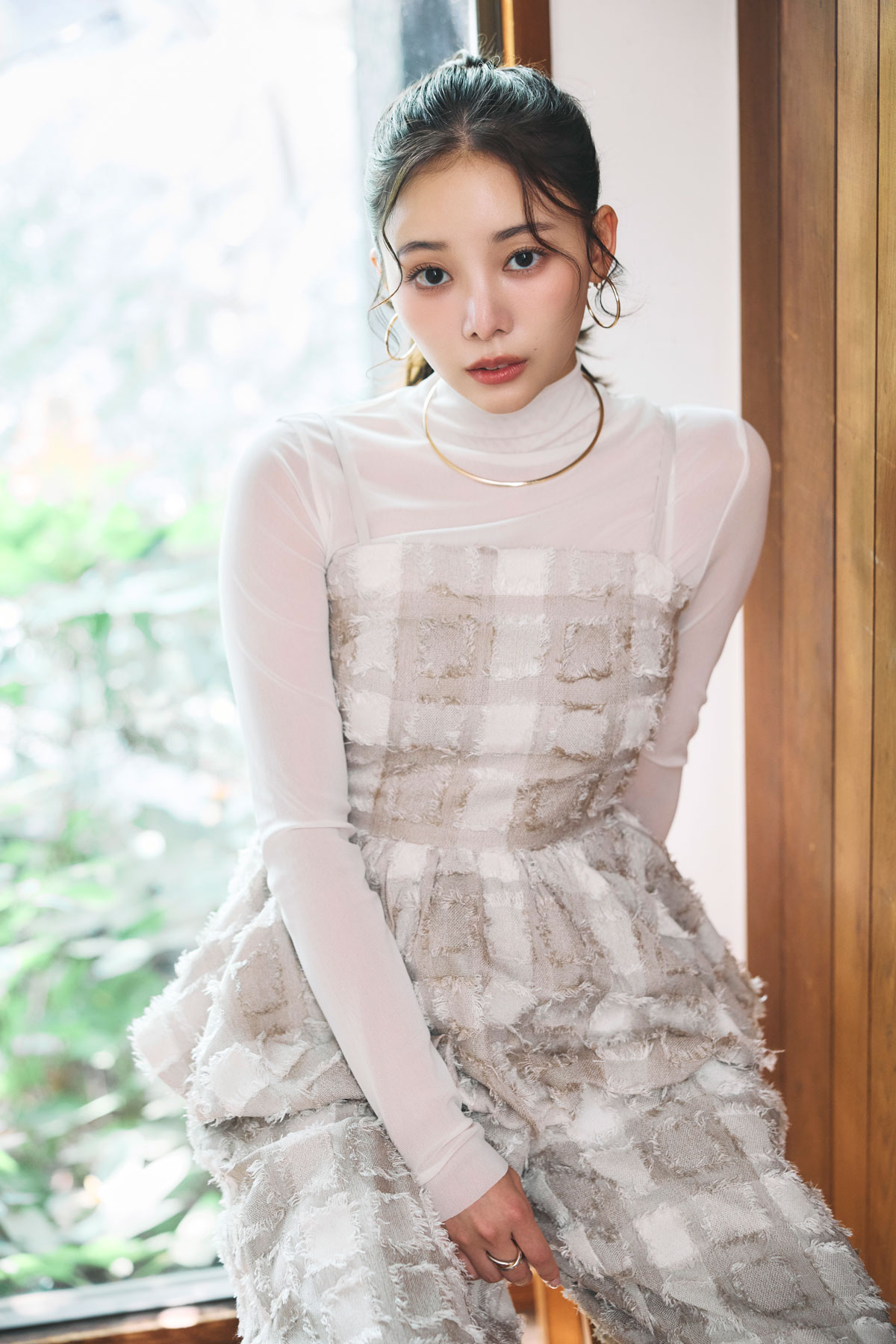 【キャンセル分少量確保！】【稲垣莉生さん着用】フリンジチェックバルーンキャミ